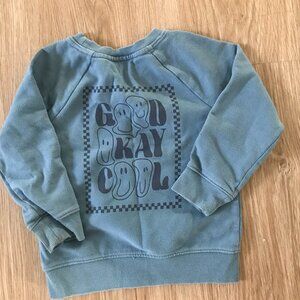 Blue "Good Okay Cool" Skater Sweatshirt - 2T